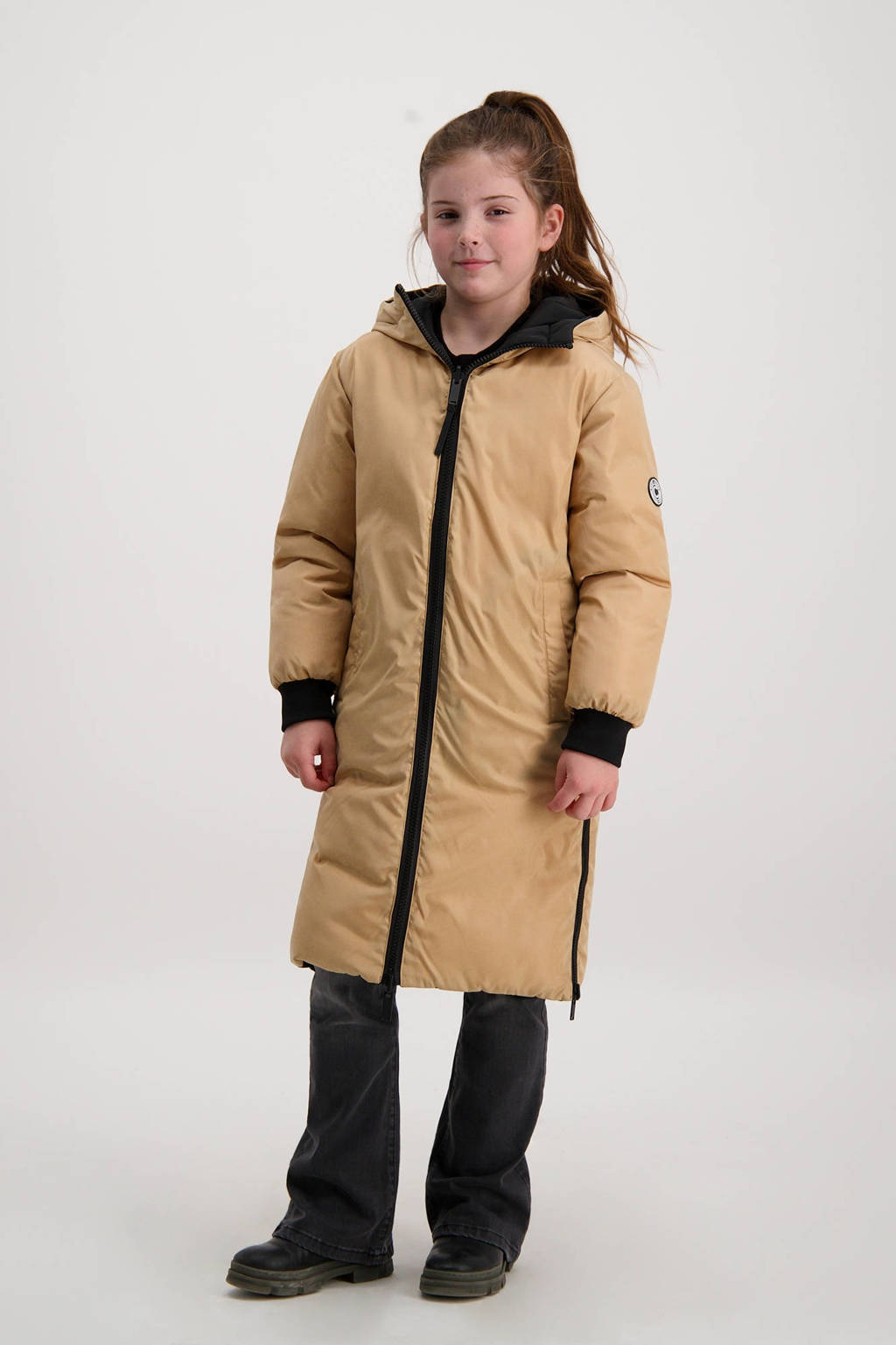 Cars reversible gewatteerde winterjas SALY zwart/bruin