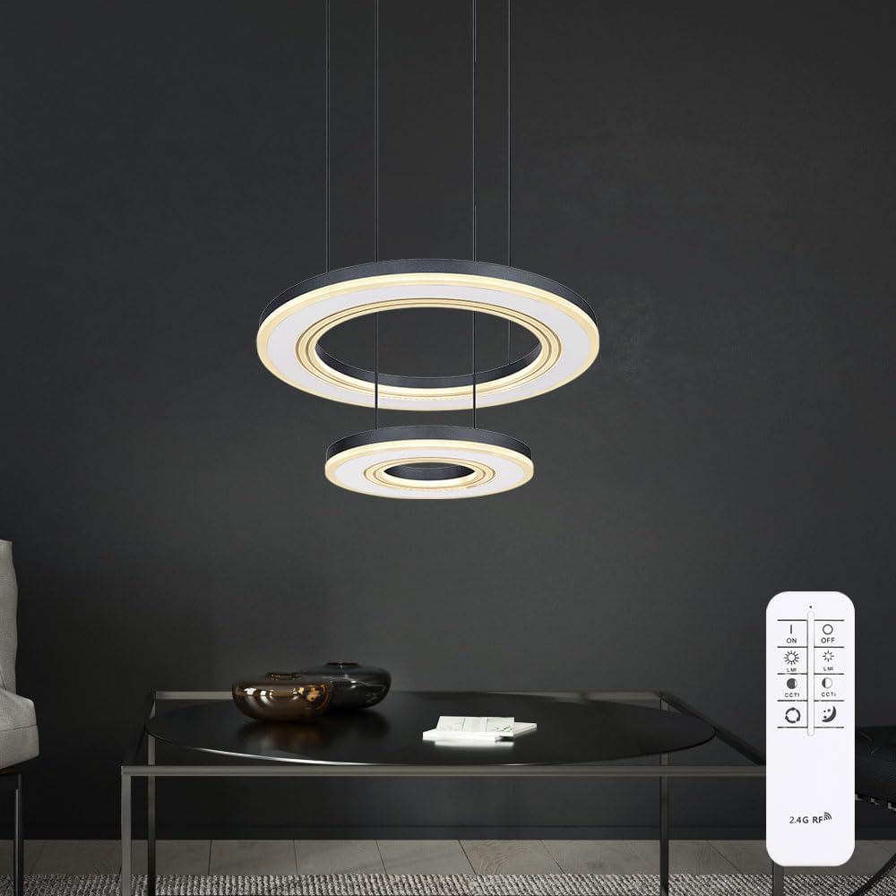 GLOBO Hängelampe Pendelleuchte dimmbar LED Fernbedienung Ring-Design weiß opal H120cm