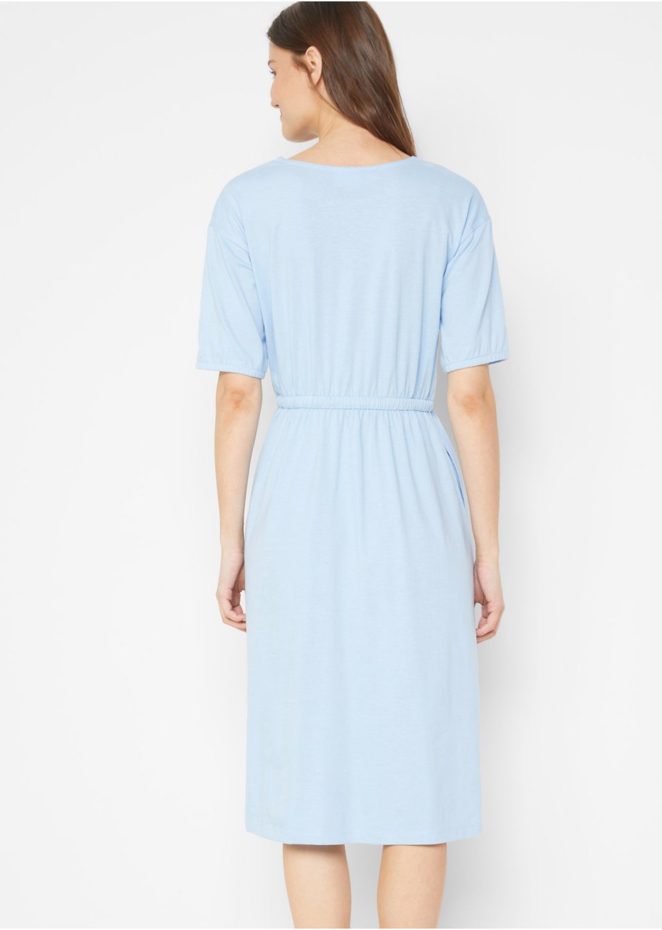 Robe midi en coton avec smock et poches