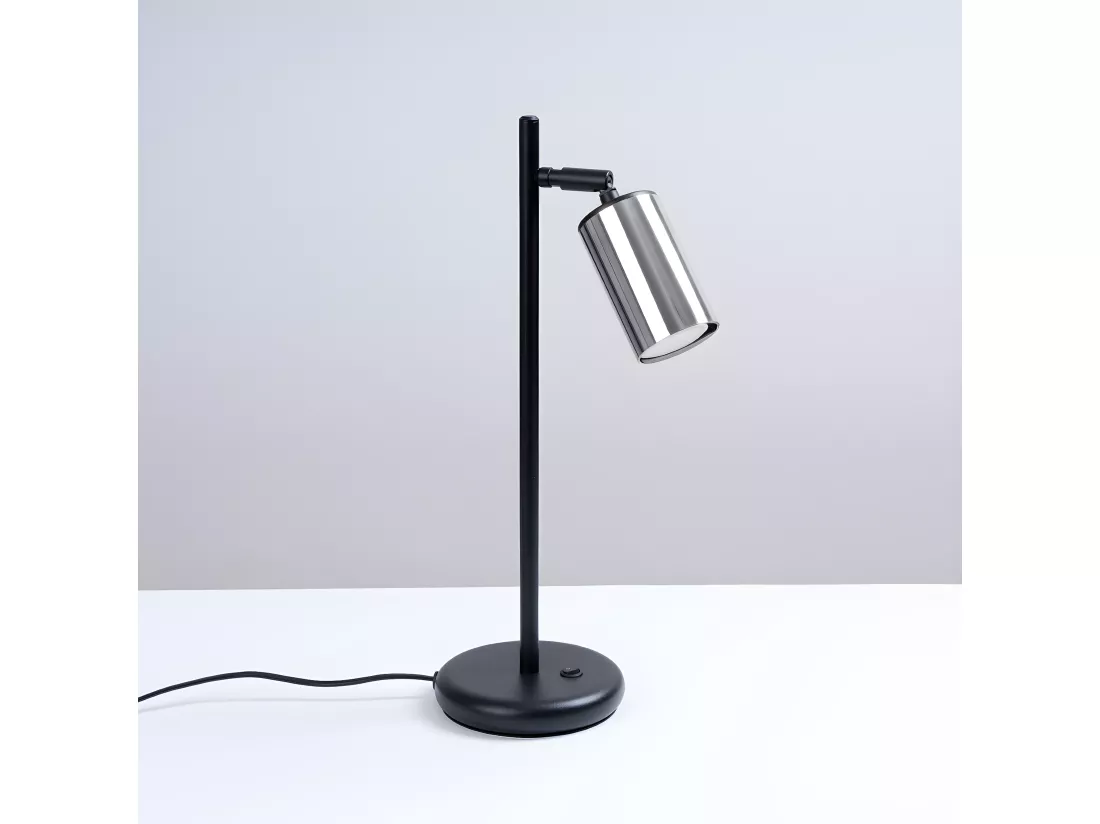 Lampes de bureau Winx moderne en acier - 1 sources lumineuses - L.13 x H.44 cm - noir/chromé