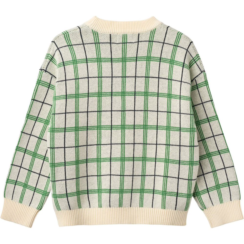 Køb COPENHAGEN COLORS Green Comb. Strikket Jacquard Check Bluse