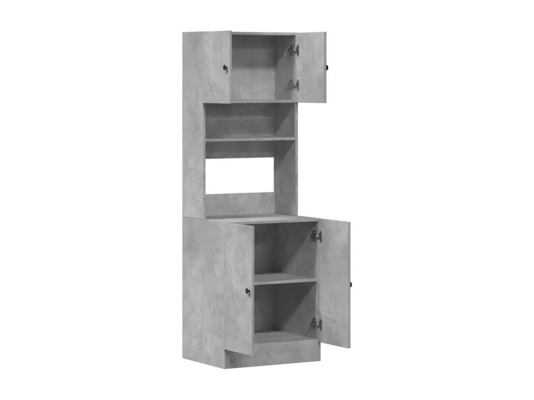 Armoire de cuisine gris béton 60x50x180 cm bois d'ingénierie