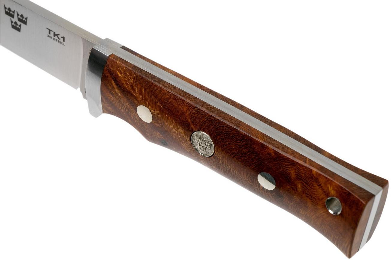 Fallkniven TK1 Drie Kronen, Desert Ironwood,  lederen schede