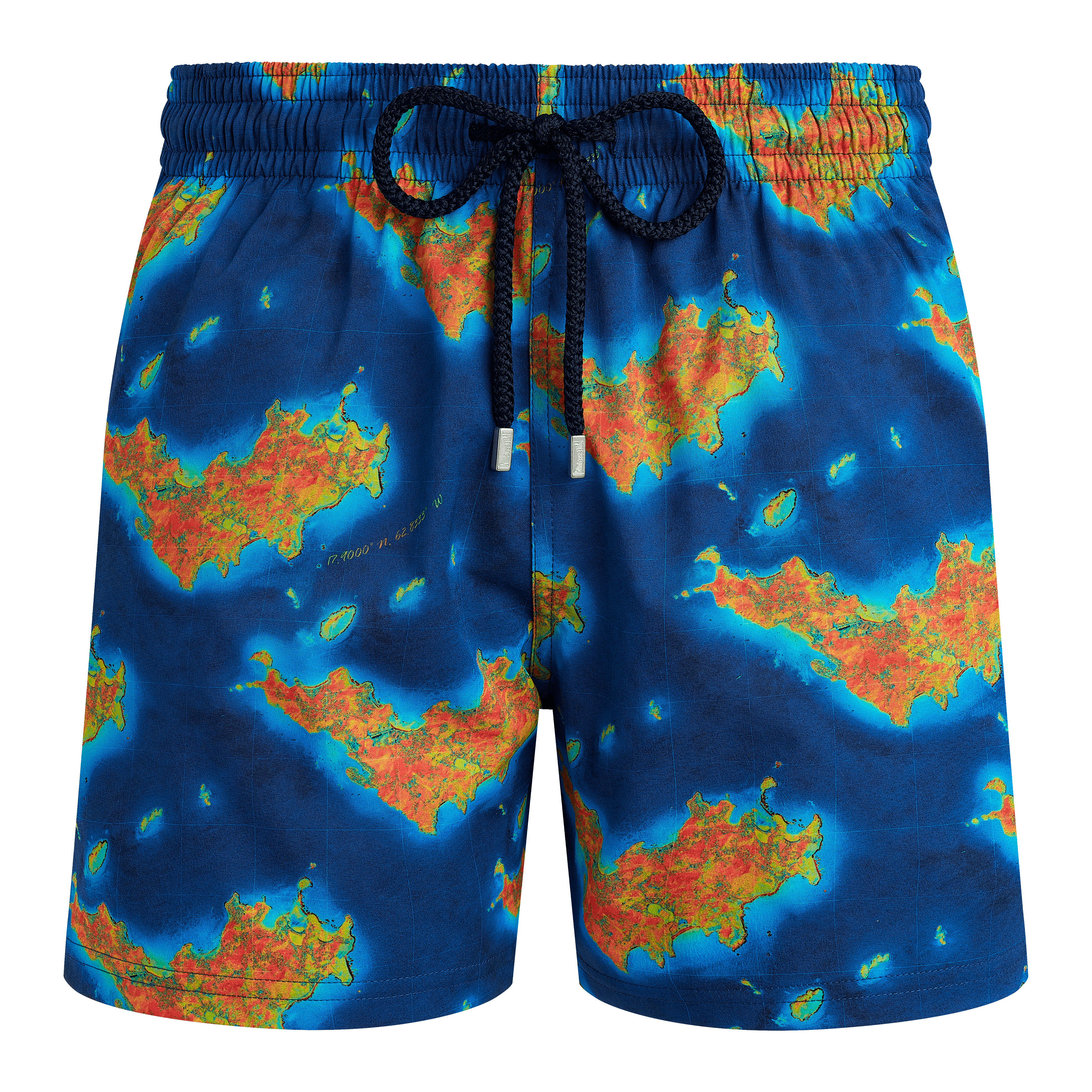 Maillot de Bain Court Stretch Homme Bathymétrie des Oceans St Barth
