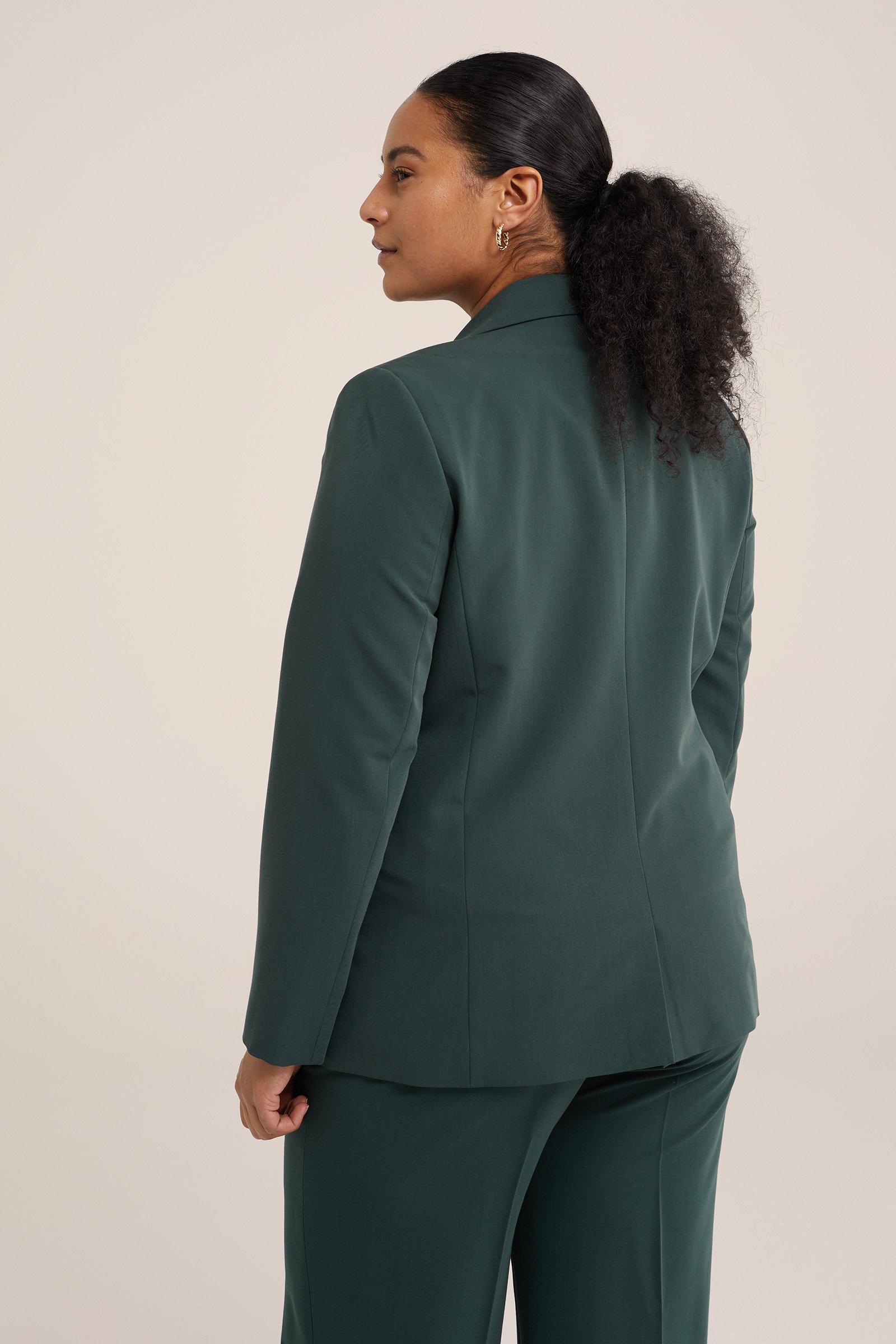 getailleerde blazer - Curve WE Fashion Donkergroen