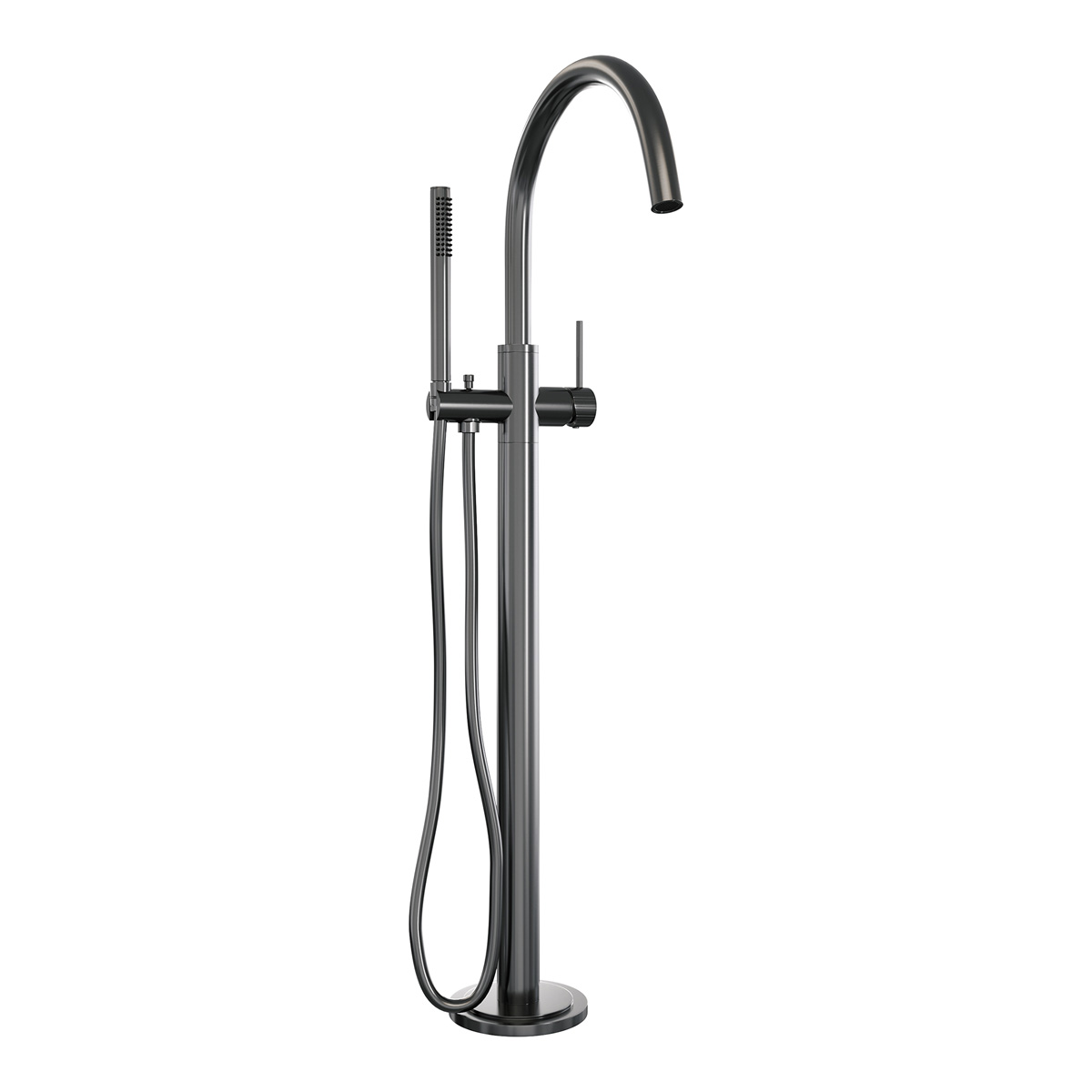 Brauer Stripe vrijstaande badmengkraan met staafhanddouche gunmetal geborsteld PVD
