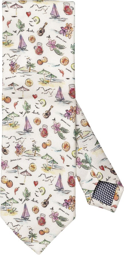 ETON Multi Motif Print Silk Tie Multi