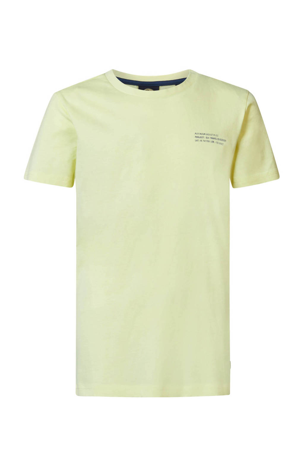 Petrol Industries T-shirt met backprint geel