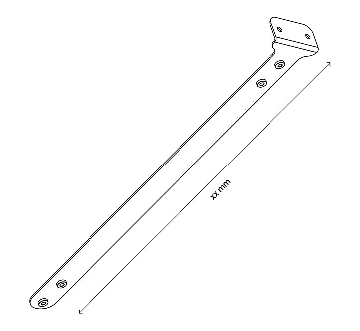 Extension en acier effet métallique + support de barre de penderie GoodHome Atomia 35 cm