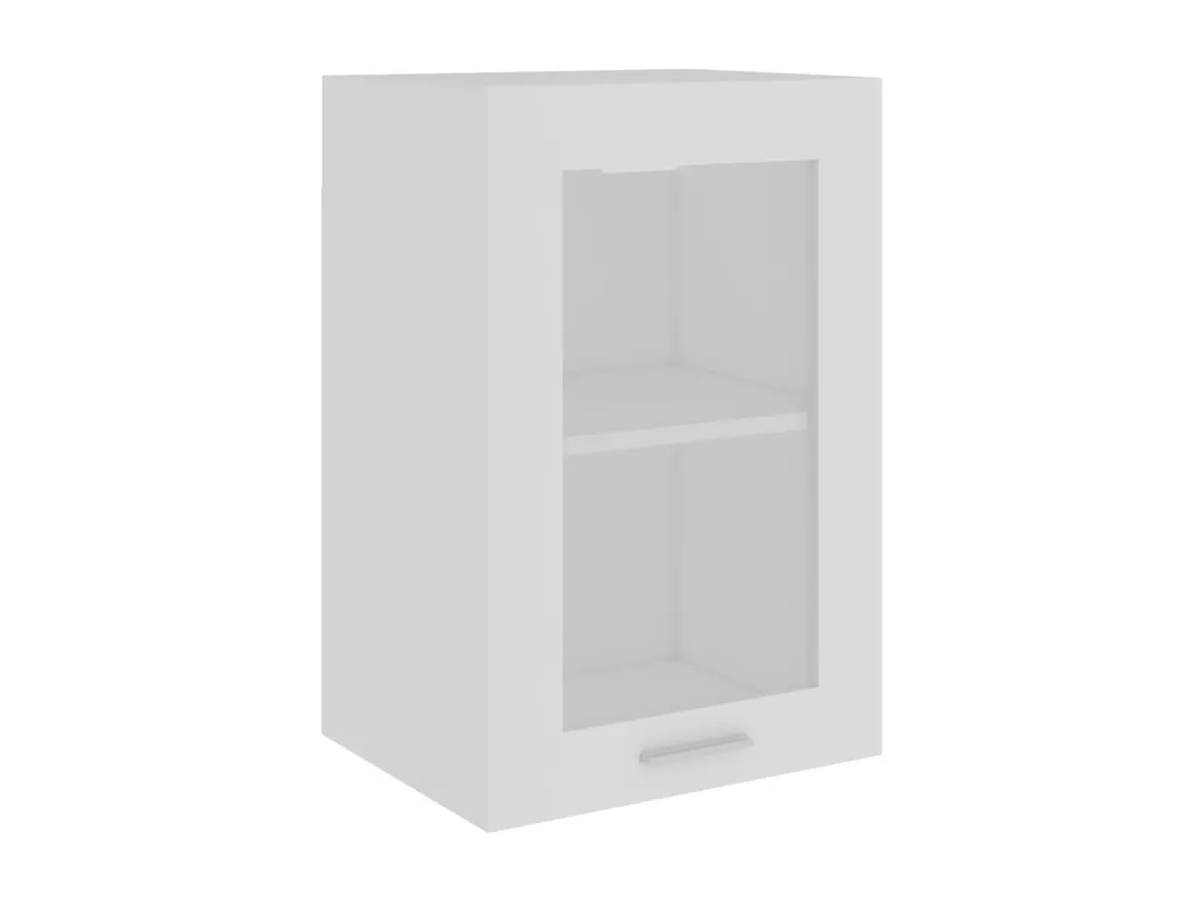 Armoire en verre suspendue Blanc 40x31x60 cm Bois d'ingénierie