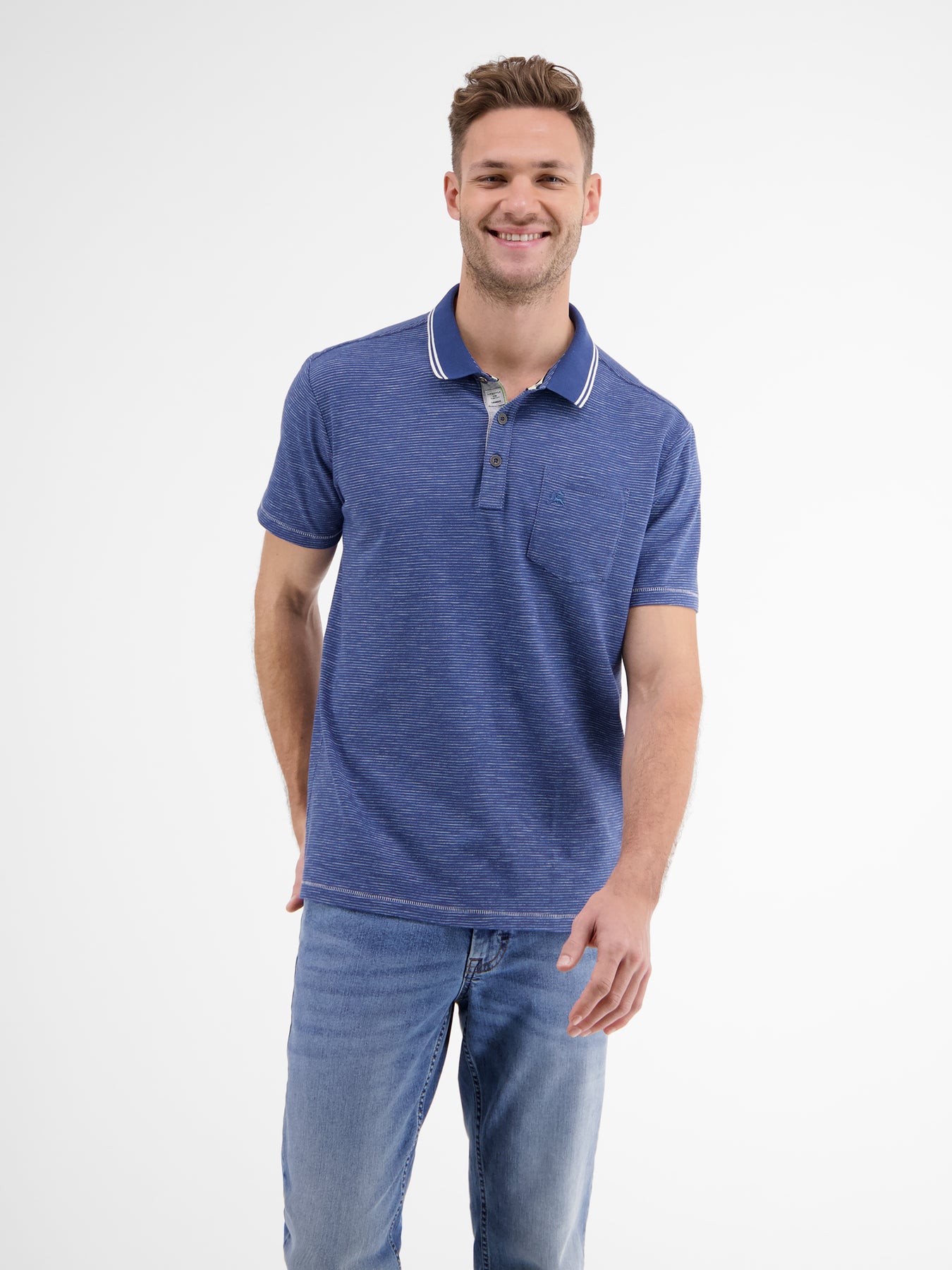 Poloshirt mit Finelinerstreifen