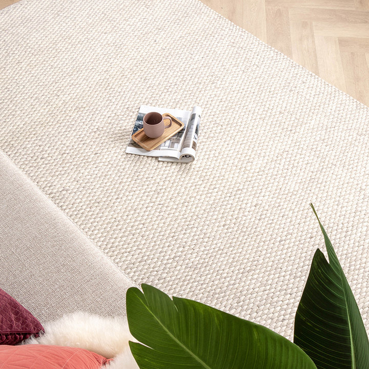 Wollen vloerkleed - Brilliant Creme/Wit | Onwijs warm!