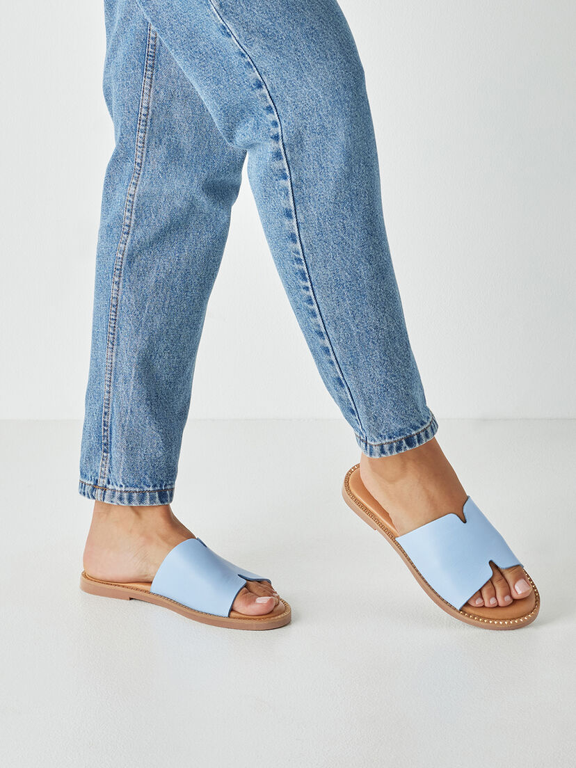Leren Slipper - blauw