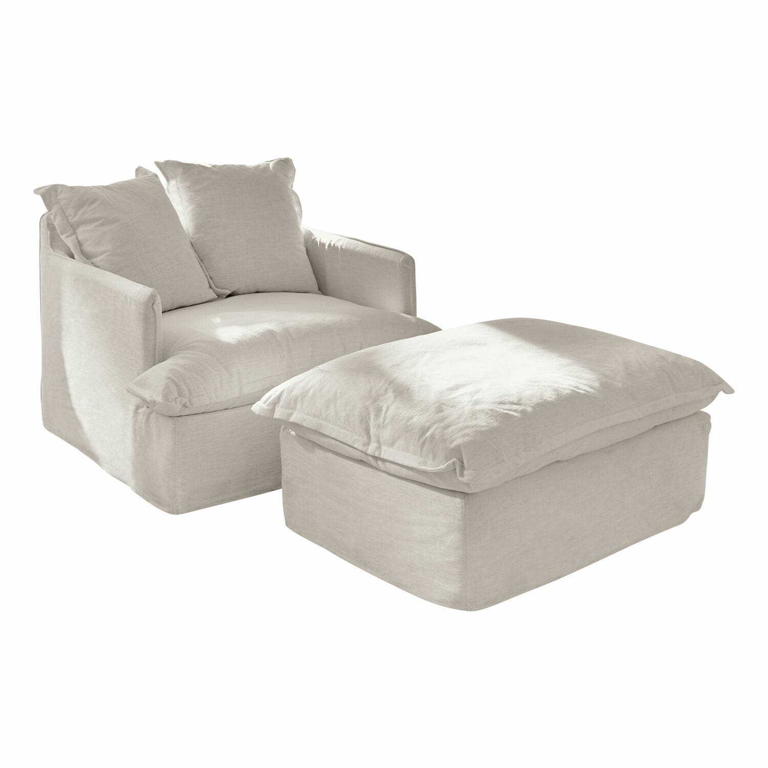 Sessel mit Hocker Avignon creme