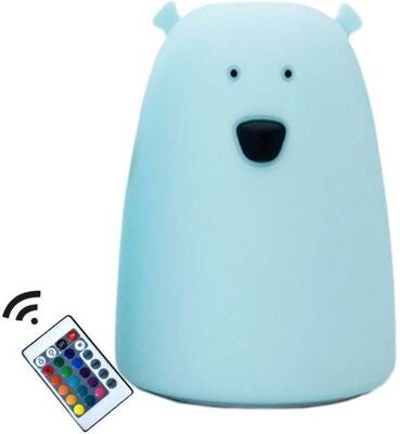 ByMoxo Lampe Bjørn med fjernkontroll, Blå