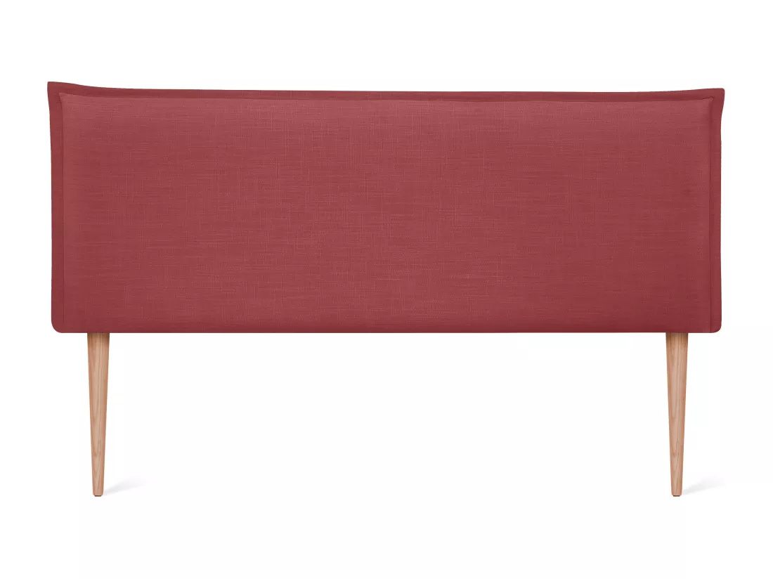 DHOME Tête de lit en lin naturel lisse avec garniture 160x105cm avec pieds Lits 150/160 - Rouge