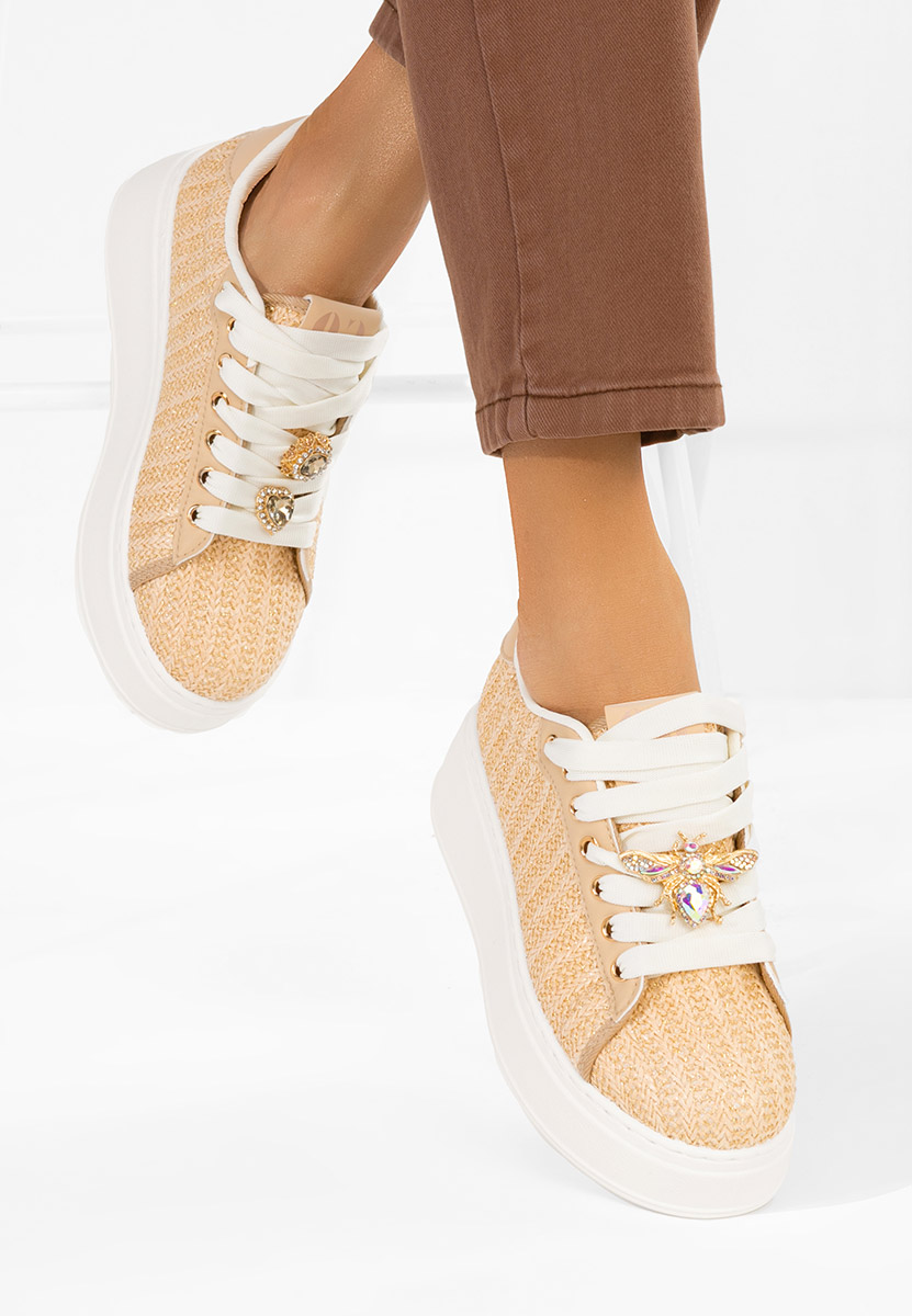 Baskets à plateforme beige Havania V2
