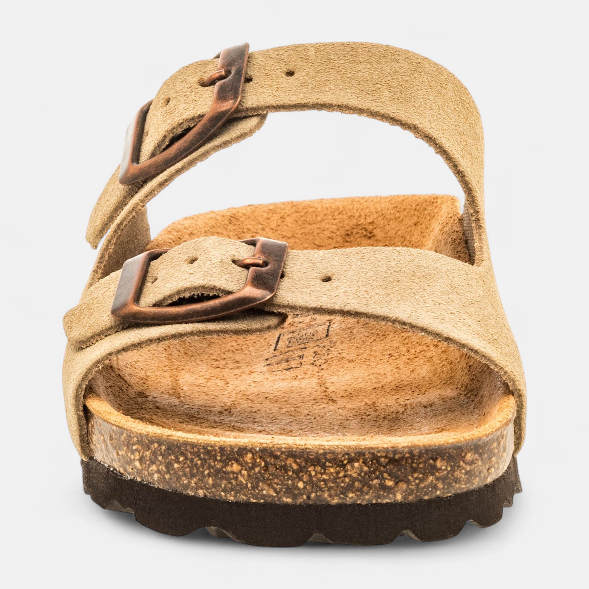 Mules semelle liège Garçon en cuir beige