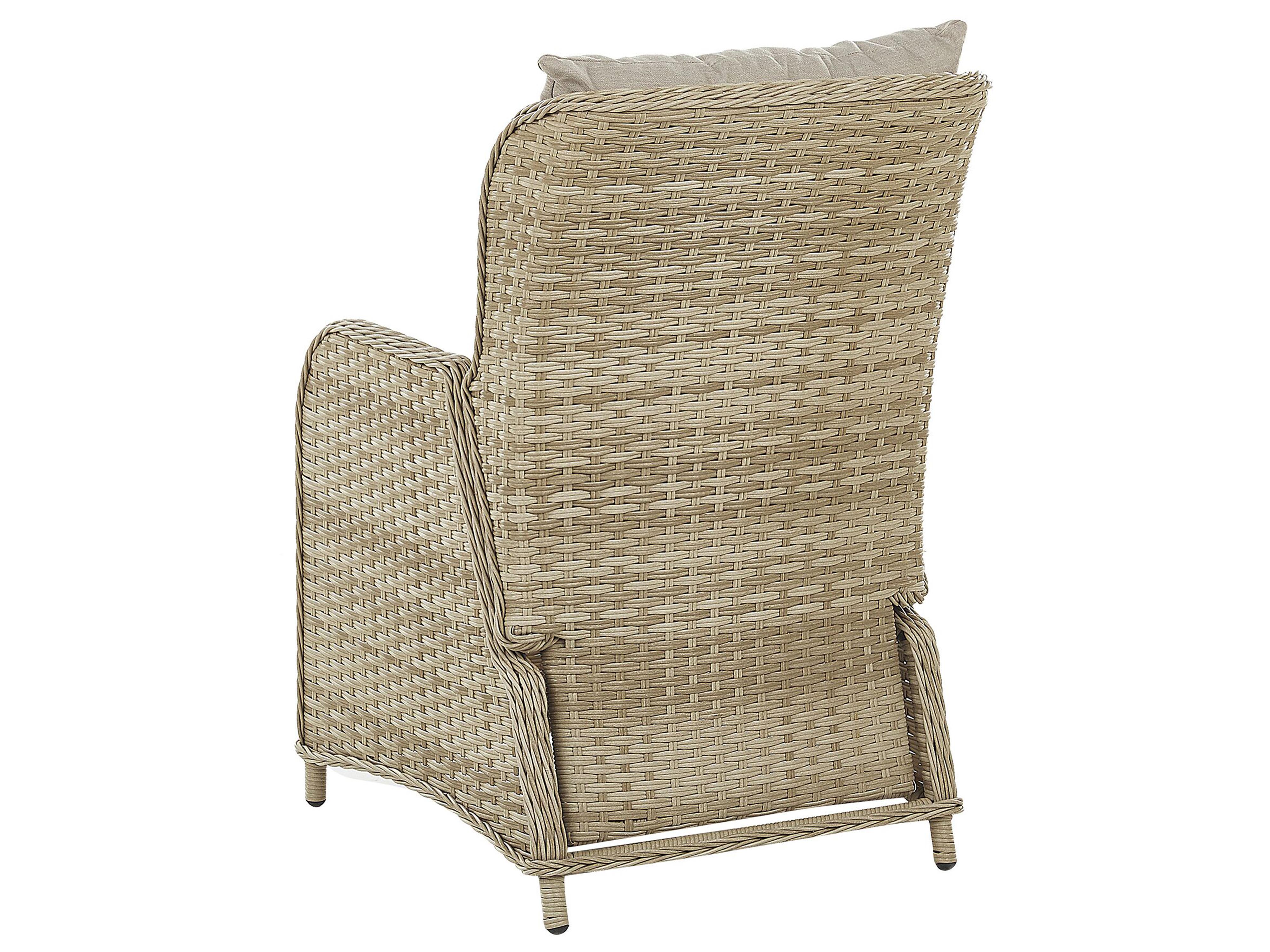 Loungeset met tafel en ottomaan 2-zits PONZA PE rotan Beige