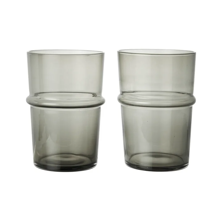 Ferm Living - Boya Trinkglas, tall, 45 cl, rauchgrau (2er-Set)