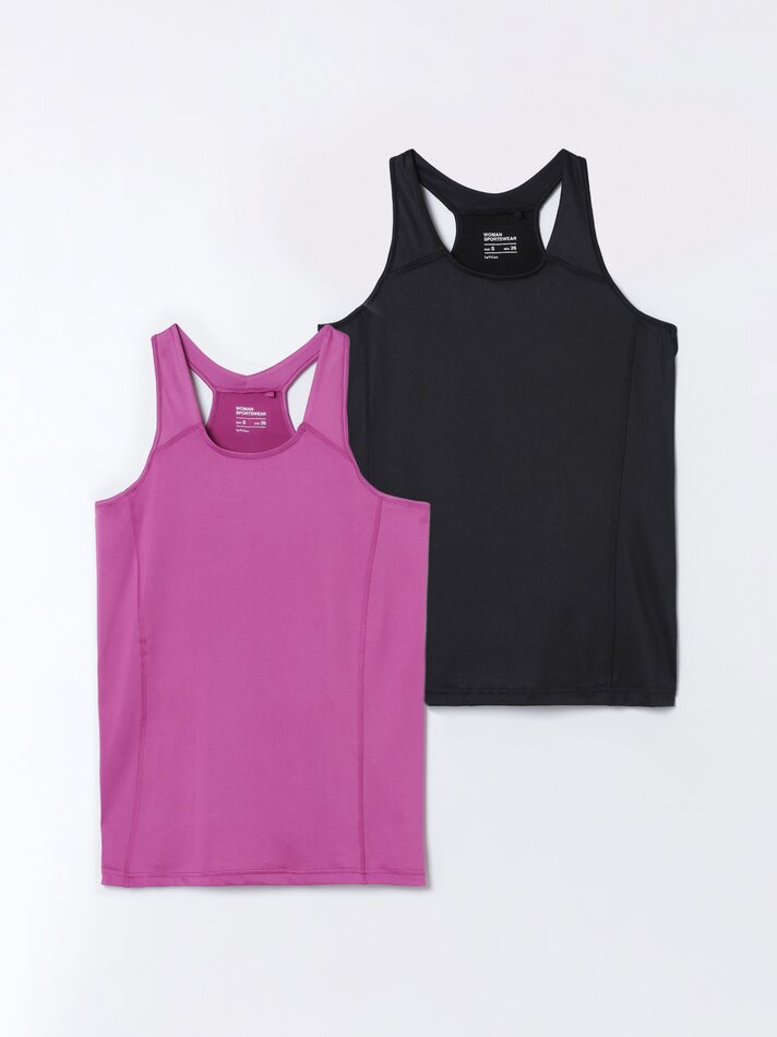 Conjunto com 2 regatas esportivas - Violeta