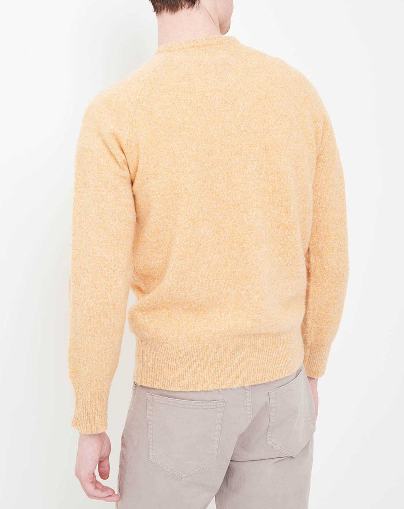 Hartford Pull 100% Laine Shetland Crew jaune