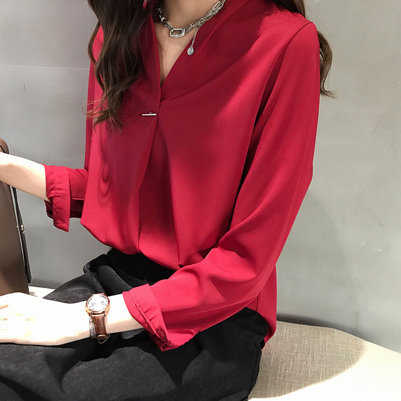 Arroba - V-hals effen werkblouse