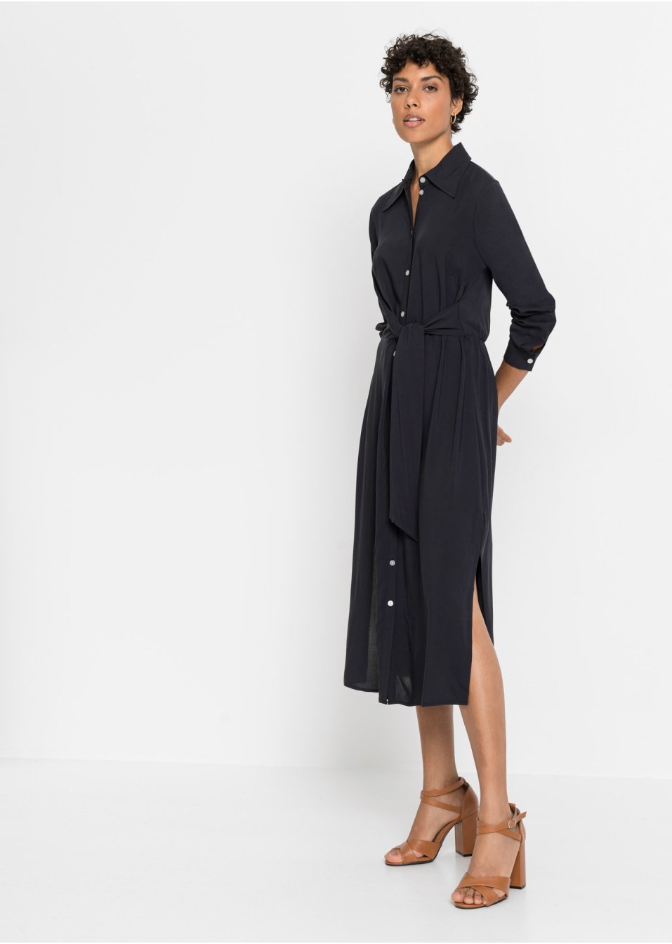 Robe-chemise avec détail nœud