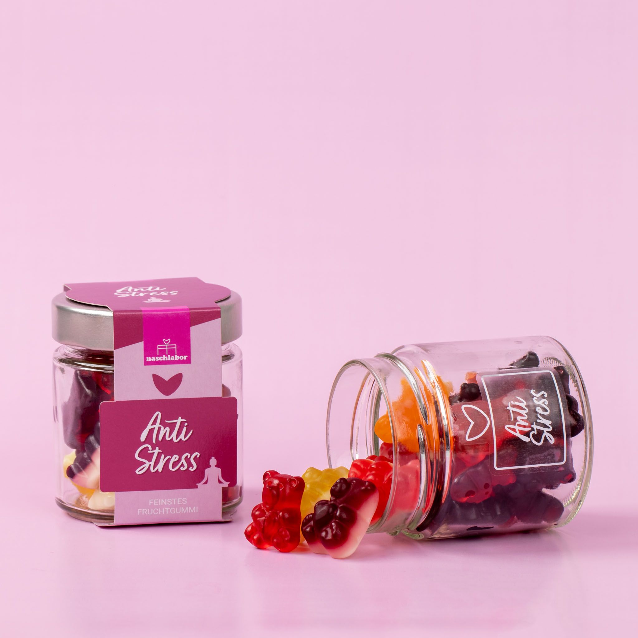 naschlabor 8 Gläser Fruchtgummi Anti Stress Groß-Verpackung