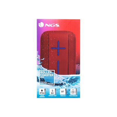 NGS Roller Coaster - mini enceinte waterprof sans fil - bluetooth - rouge