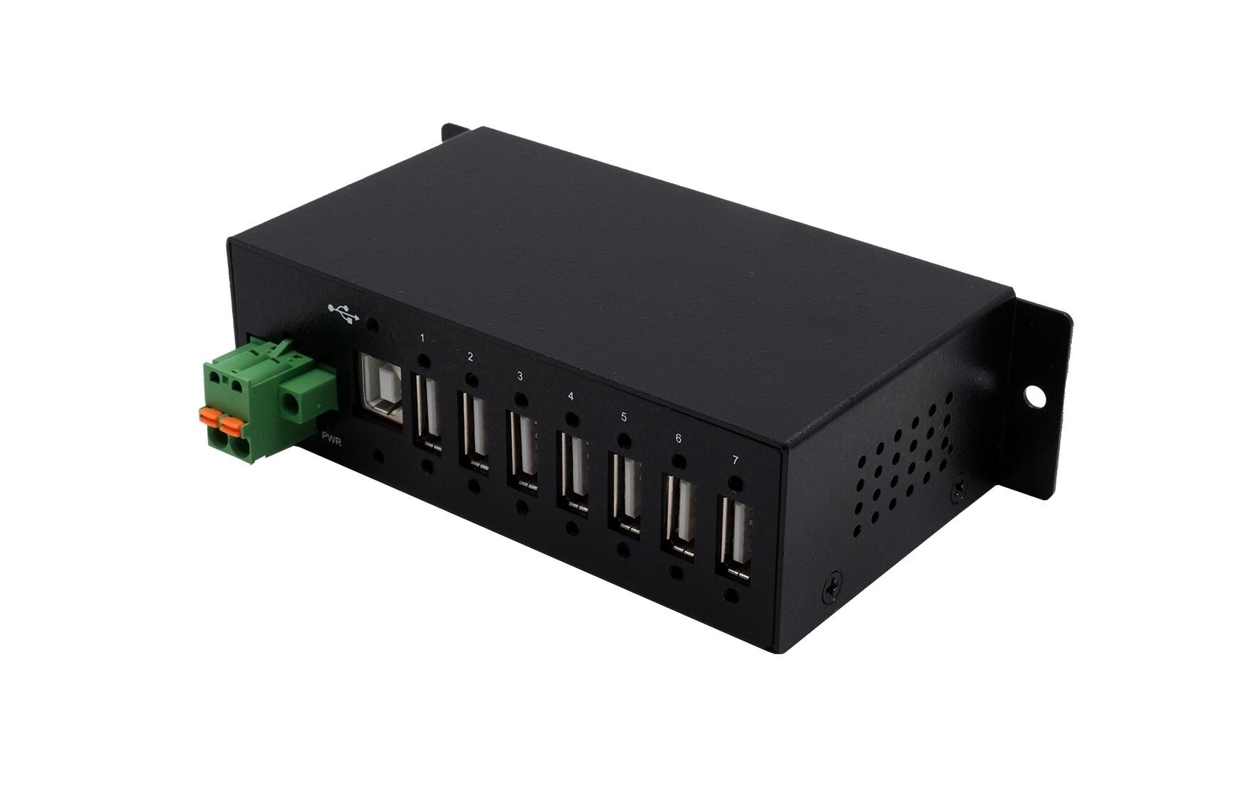 USB-Hub EX-1179HMVS7-Port USB 2.0-Hub mit DIN-Rail-kompatiblem Metallgehäuse