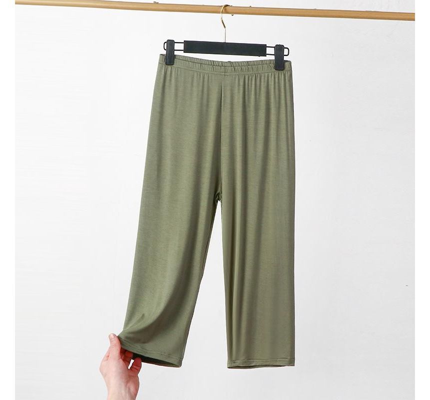 KUMI - Effen Capri-joggingbroek met elastische taille