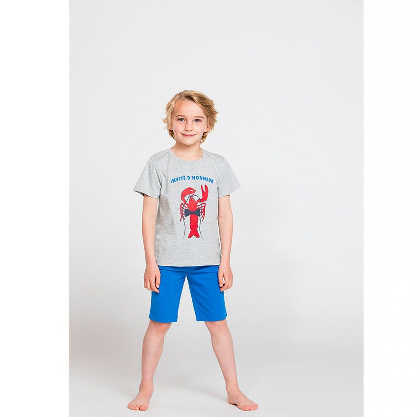 Pyjama en jersey print homard et message - Bleu moyen