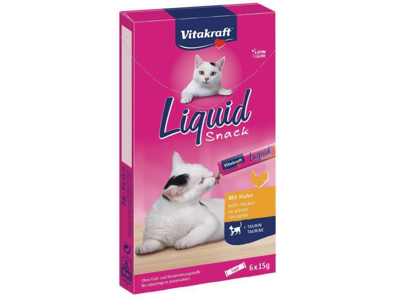 Vitakraft Katzen-Snack Cat Liquid Hähnchen & Taurin Cremiger Snack für Katzen