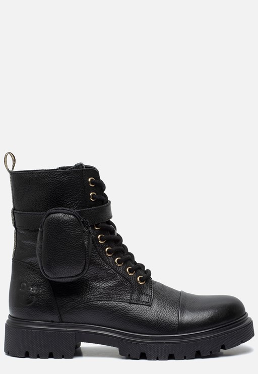 Muyters Veterboots zwart Leer 22605