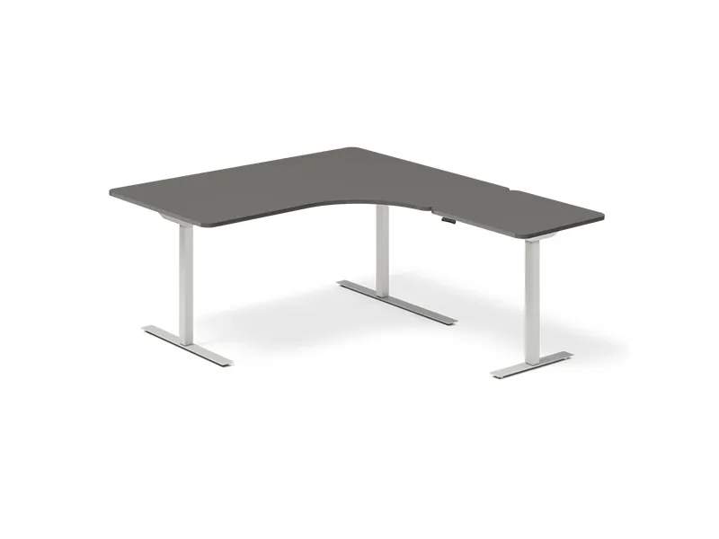 Hæve-sænkebord DNA 1800x1800 mm Højre Antracit 3-ben/Sort
