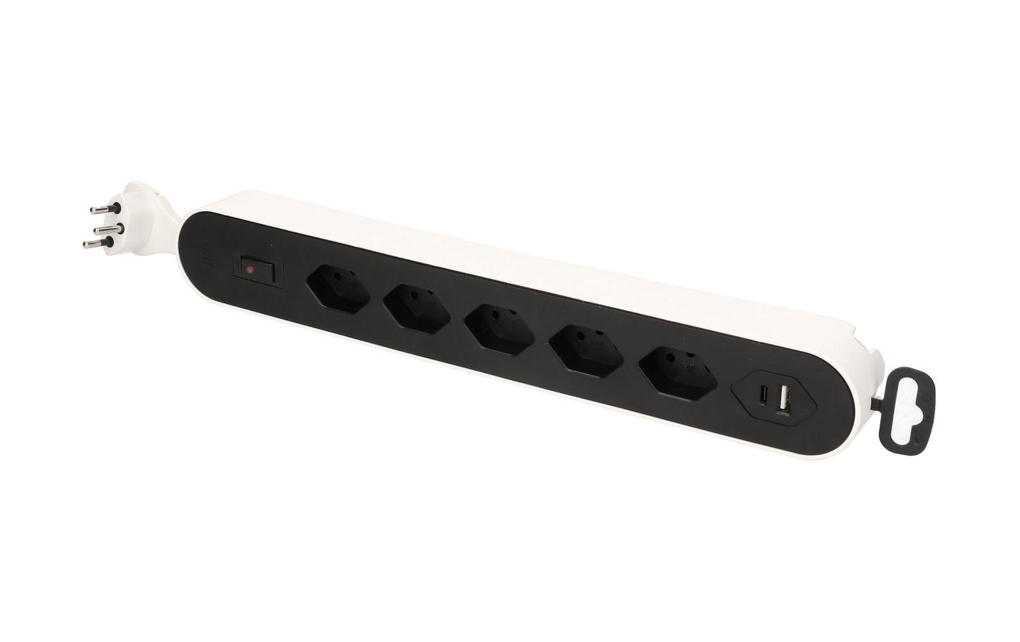 Steckdosenleiste Design Line 5x T13 USB A+C weissSteckerleiste 5x T13 mit USB C/A