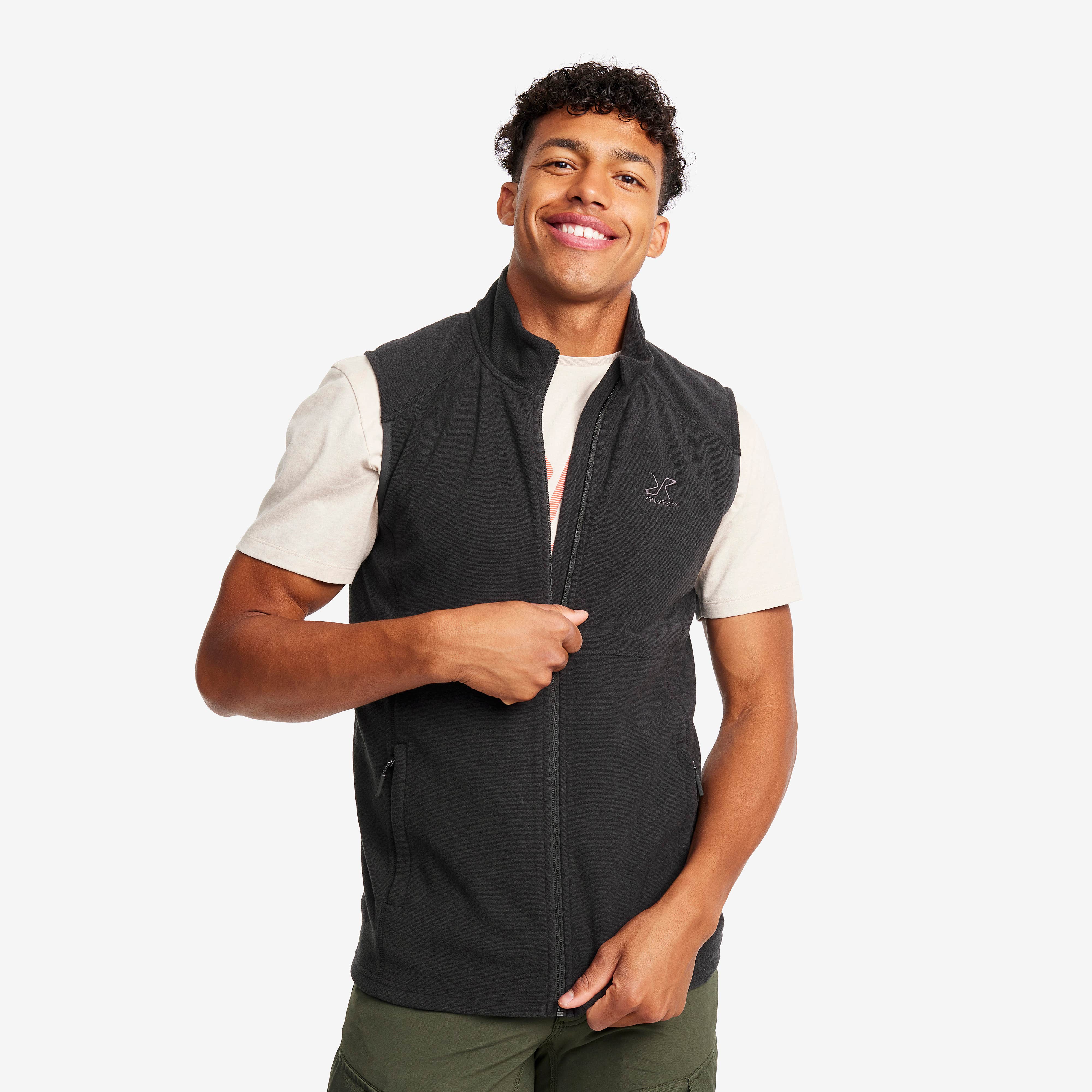 Essential Fleece Vest Herre Black