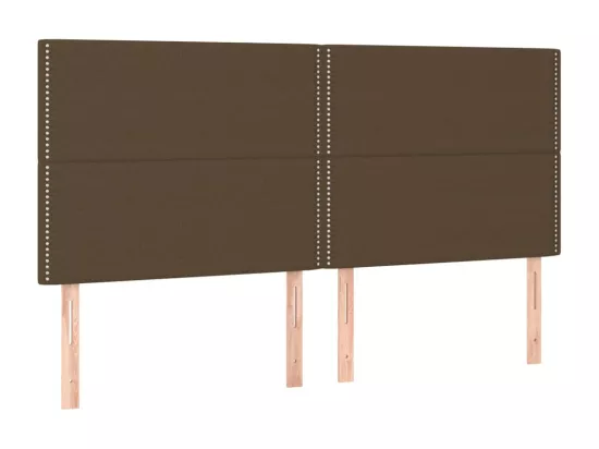 Sommier tapissier matelas et LED Marron foncé 160x200 cm Tissu