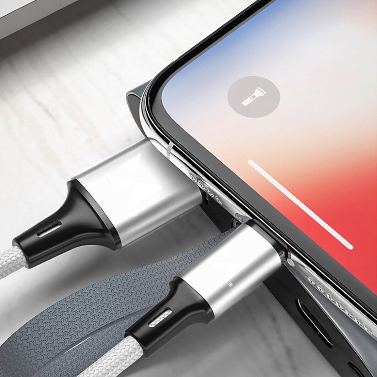 Ladekabel USB Kabel - iPhone Anschluss 2.4A 1m Weiß