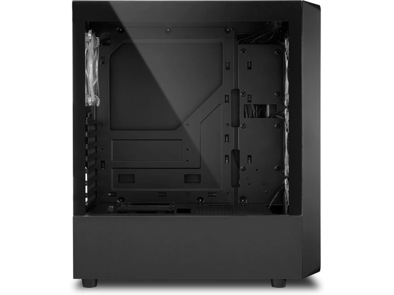 Sharkoon PC-Gehäuse TK4 RGB Midi-ATX-Gehäuse mit vier vorinstallierten 120-mm-Lüftern mit adressierbaren RGB-LEDs