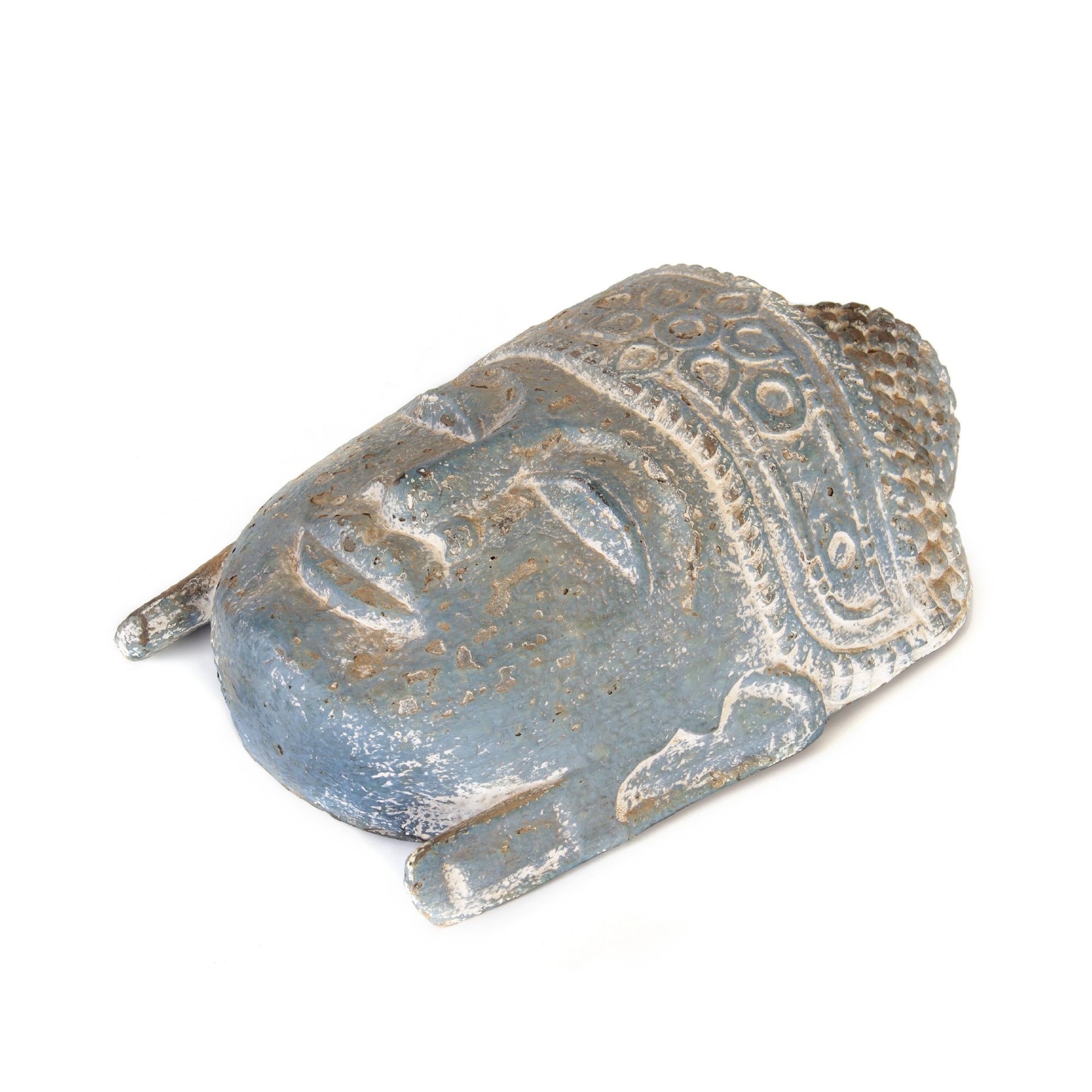 Maske 'Buddha', blau, H 30 cm, B 20 cm, L 11 cm von fischer's lagerhaus