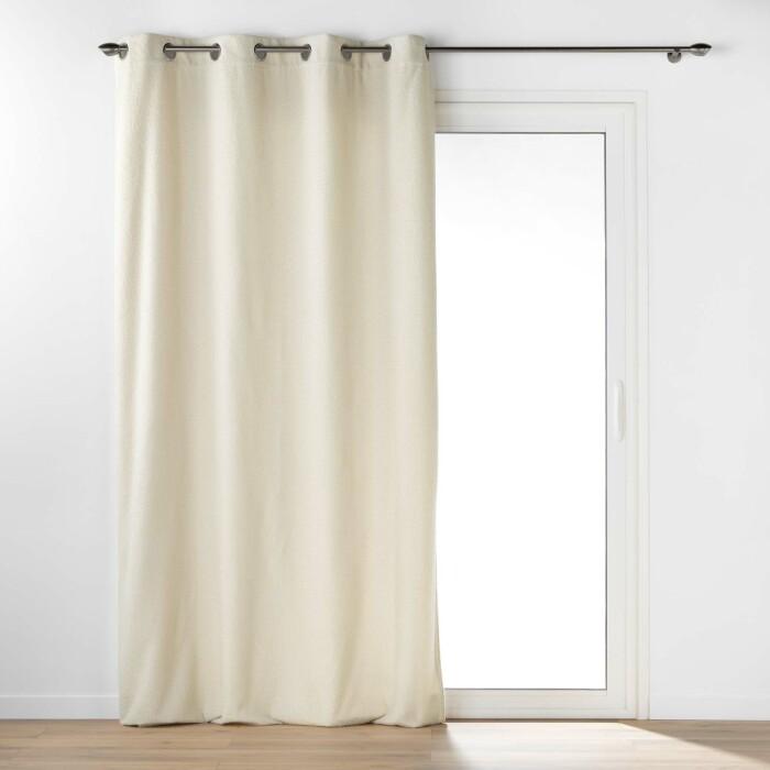 RIDEAU OEILLETS 140X240CM BOUCLETTE UNIE WOOLY NATUREL