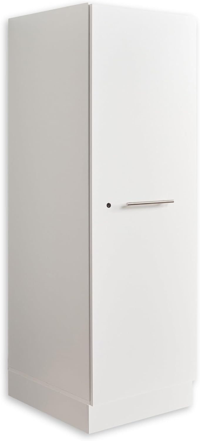 Laundreezy Mehrzweckschrank für Waschküche, Weiß - Vielseitiger Allzweckschrank mit viel Stauraum - 50 x 162 x 67,5 cm (B/H/T)
