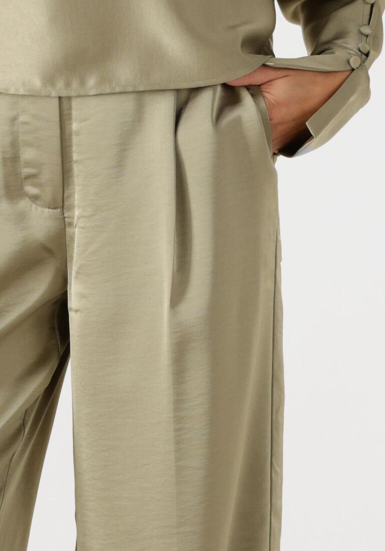 khaki dante6 broeken jules satin smart pants