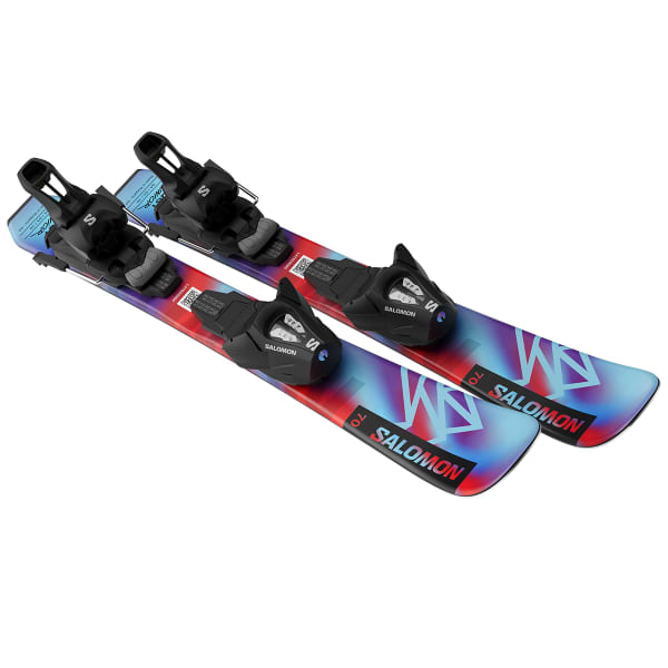 Pack ski SALOMON QST JR XS + C5 GW J75 PASTEL NEON BLUE 3 / POPPY RED / BLACK
