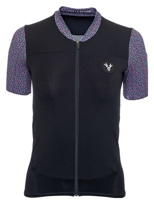 Maillot Manches Courtes Femme LeBram Aspin Noir Bleu Rose