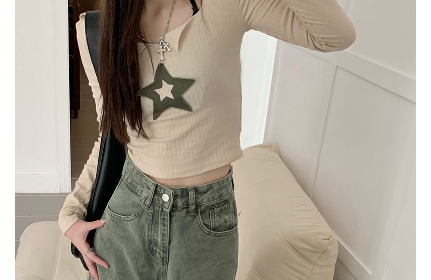Gilmort - High Waist Washed Wide Leg Cargo Jeans