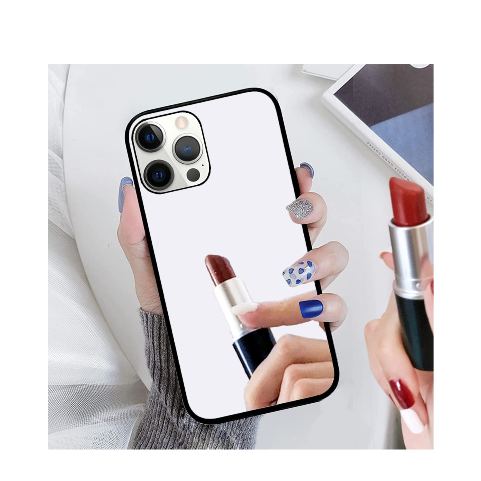 iPhone 13 Pro Hardcase Hülle mit Spiegel - Silber