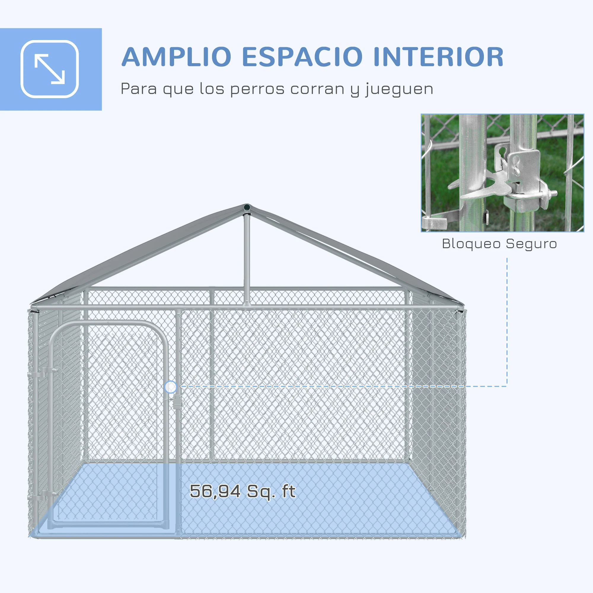 Canil externo PawHut com cobertura